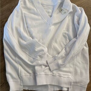 White V-Neck Sweater